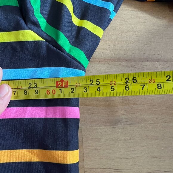 Women's Plus Pullover Hoodie Sweater Size 1X Rainbow Stripe in Dark Navy - Picture 9 of 11